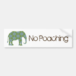 Geen stroperij Floral Wilde Elephant Bumpersticker