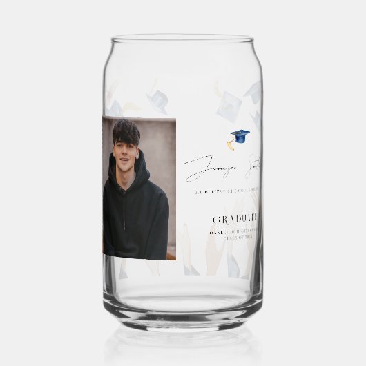 Geen studentenkorting meer | Monogram Afstuderen Blikvorm Glas (Achterkant)