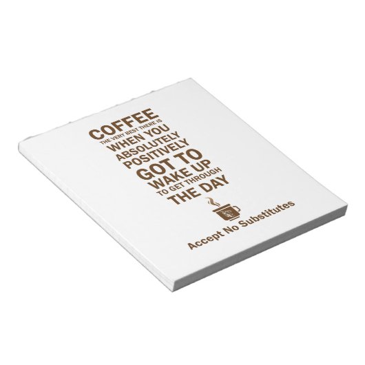 Geen substituten accepteren notitieblok (Schuin)