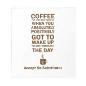 Geen substituten accepteren notitieblok (Voorkant)