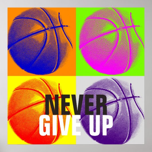 Geen succes met Basketball Pop Art Print (Voorkant)