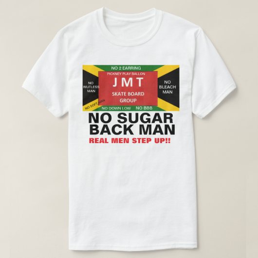 GEEN SUIKER RUG MAN T-shirt (Design voorkant)