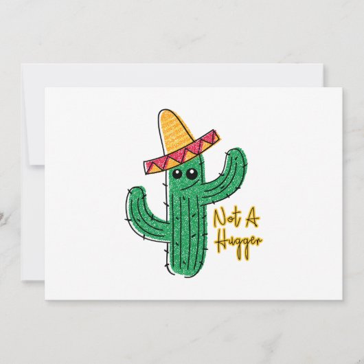 Geen supercactus Mexicaanse sombrero Feestdagenkaart (Voorkant)