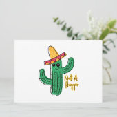Geen supercactus Mexicaanse sombrero Feestdagenkaart (Staand voorkant)