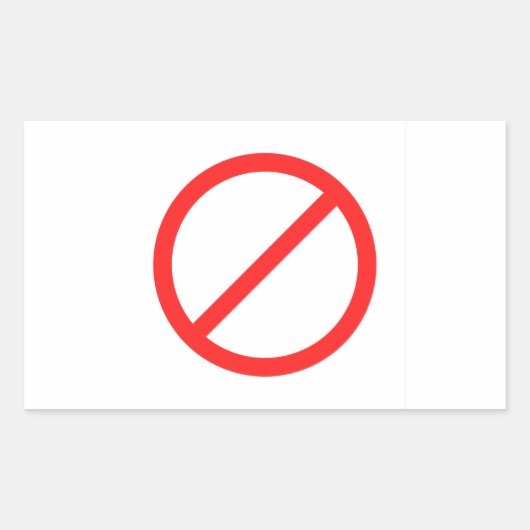 Geen symbool rechthoekige sticker (Voorkant)