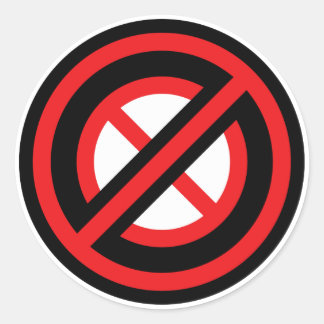 Geen symbool ronde sticker