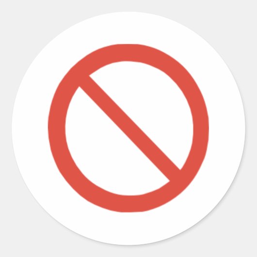 Geen symbool ronde sticker (Voorkant)