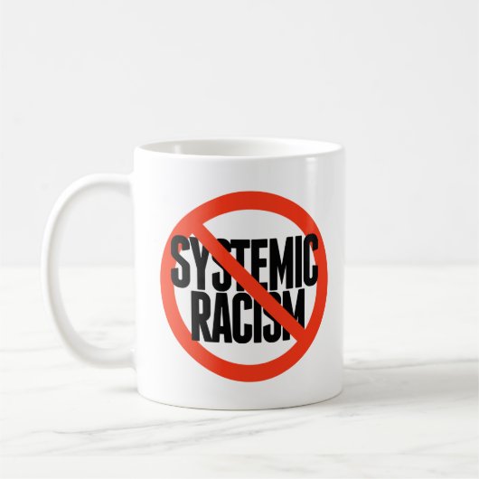 Geen systematische racisme koffiemok (Links)