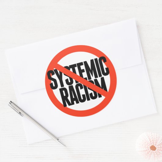 Geen systematische racisme ronde sticker (Envelop)