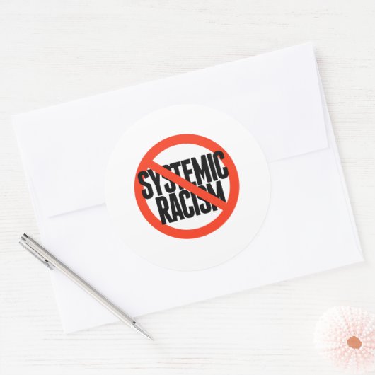 Geen systematische racisme ronde sticker (Envelop)