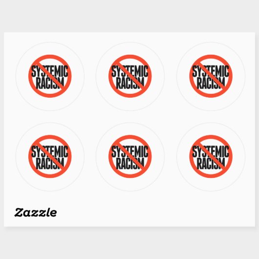 Geen systematische racisme ronde sticker (Vel)