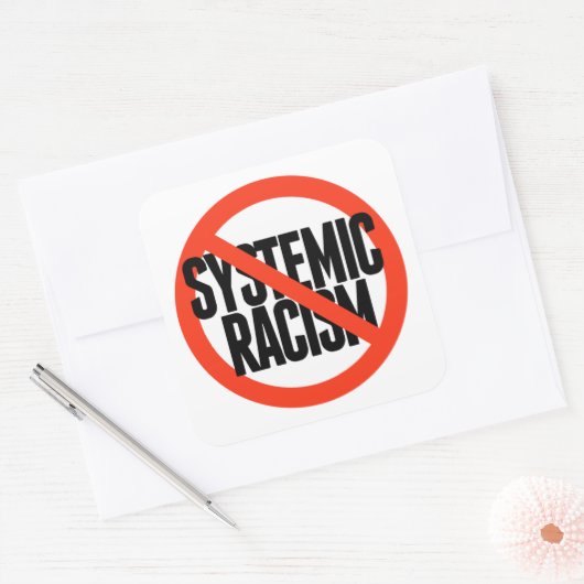 Geen systematische racisme vierkante sticker (Envelop)