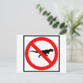 Geen T-Rexen wegwijzer Dinosaur Briefkaart (Staand voorkant)