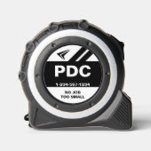 Geen taak te klein initialen nummer zwart toevoege rolmaat (Voorkant)