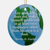 Geen talenkennis. Wereldbol Keramisch Ornament (Links)