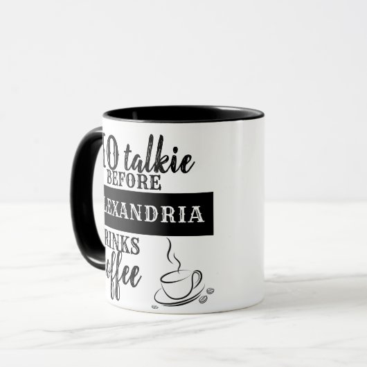 GEEN talk VOORDAT Jouw naam DRINKEN koffie wordt t Mok (Voorkant links)