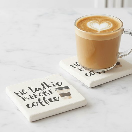 Geen Talkie voor koffie Stenen Onderzetter