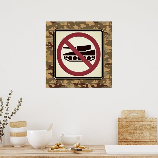 Geen tanks op Camo Poster (Keuken)