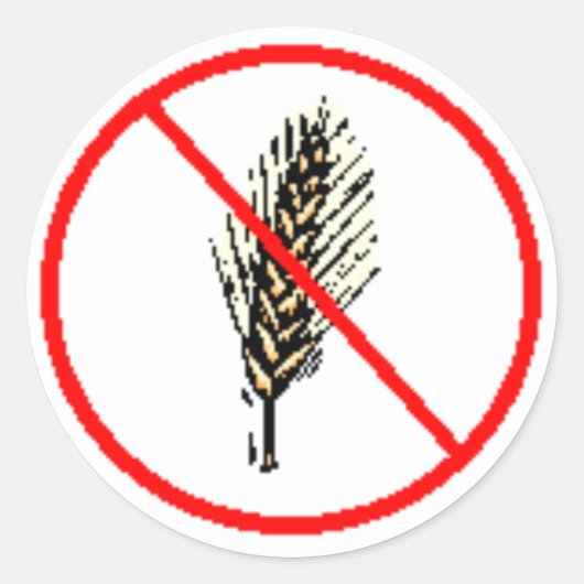 GEEN TARWE RONDE STICKER (Voorkant)