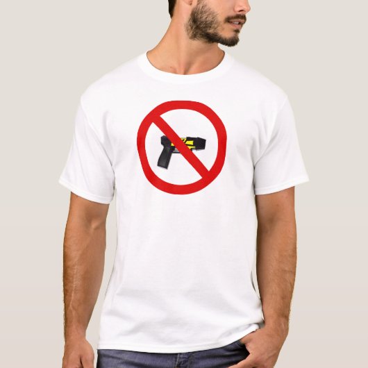 Geen tasers t-shirt (Voorkant)