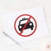 Geen taxi's toegestaan ronde sticker (Envelop)