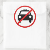 Geen taxi's toegestaan ronde sticker (Tas)