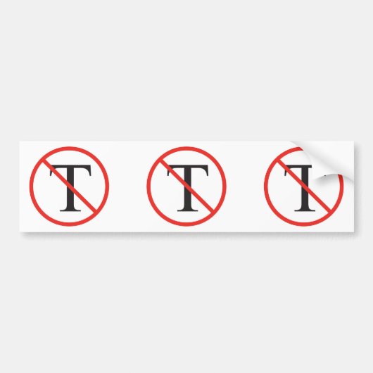 Geen Tea Party Bumpersticker (Voorkant)