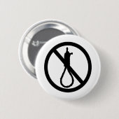 Geen teken van de doodstraf ronde button 5,7 cm (Voorkant /achterkant)