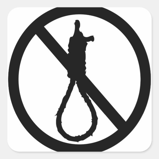 Geen teken van de doodstraf vierkante sticker (Voorkant)