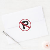 Geen teken van het Parkerensymbool Ronde Sticker (Envelop)