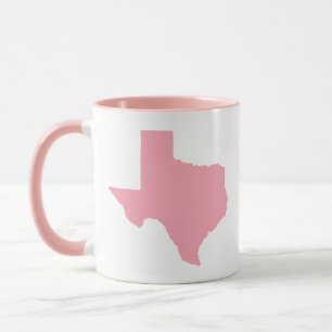 GEEN TEKST Pink State of Texas Shape Mok