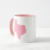 GEEN TEKST Pink State of Texas Shape Mok (Voorkant links)