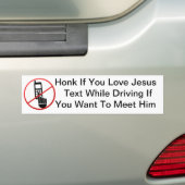 Geen tekst tijdens het rijden bumpersticker (Op auto)