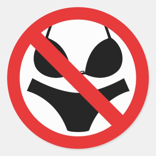 Geen tekst-/zwemkostuum ronde sticker (Voorkant)