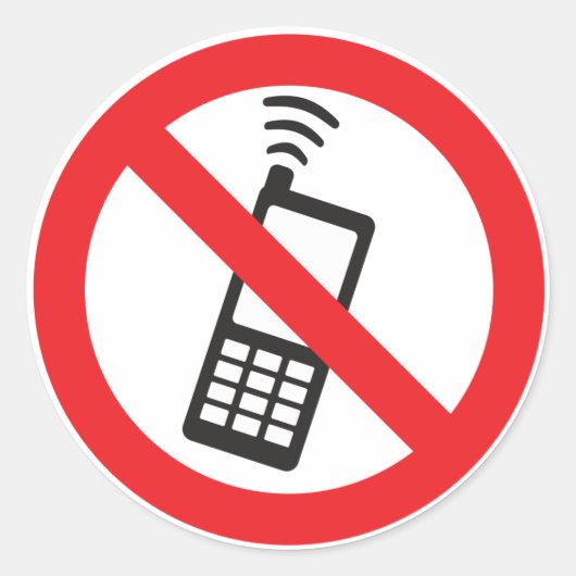 Geen telefoon toegestaan ronde sticker (Voorkant)