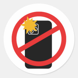 Geen telefoonfotografie - respecteer persoonlijke  ronde sticker