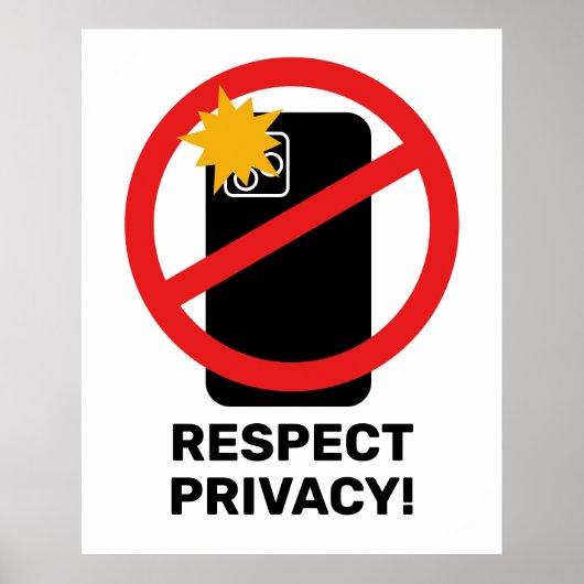 Geen telefoonfotografie - Respecteer Privacy Jouw  Poster (Voorkant)