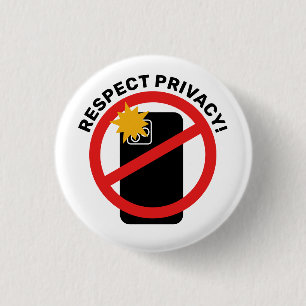 Geen telefoonfotografie - Respecteer Privacy Jouw  Ronde Button 3,2 Cm