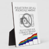 Geen telefoons of camera's Gay Pride Flags Wedding Fotoplaat (Zijkant)