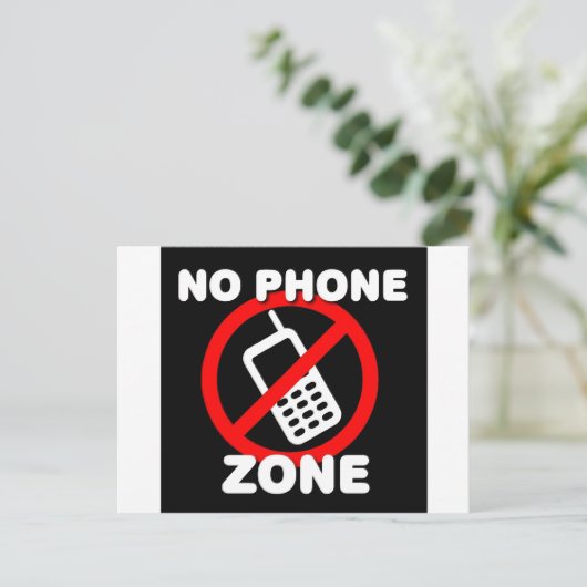 Geen telefoonzone briefkaart (Staand voorkant)