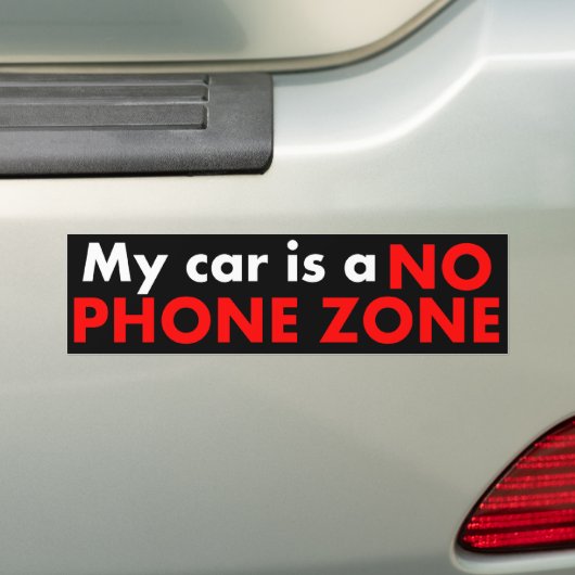 Geen telefoonzone bumpersticker (Op auto)