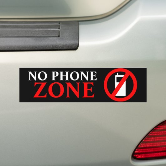 Geen telefoonzone bumpersticker (Op auto)