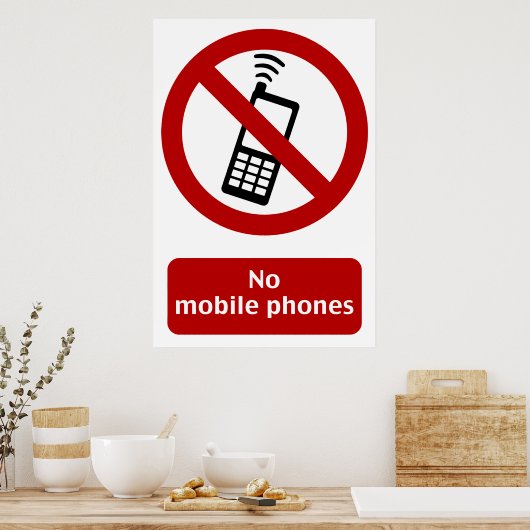 GEEN TELEFOONZONE POSTER (Keuken)