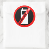 "Geen telefoonzone" Ronde Sticker (Tas)