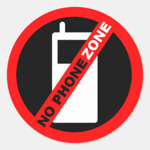 "Geen telefoonzone" Ronde Sticker