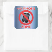 Geen telefoonzone vierkante sticker (Tas)