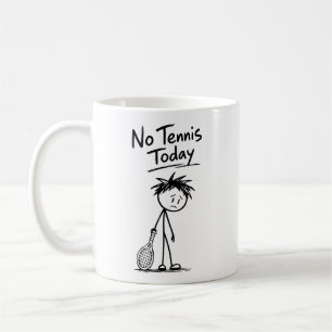 Geen tennis vandaag Funny Sad Stick Figure Racket Koffiemok