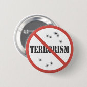 geen terrorisme ronde button 5,7 cm (Voorkant /achterkant)