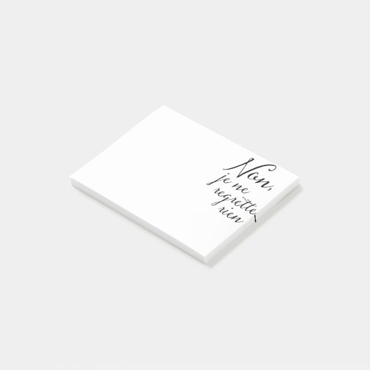 Geen terugblik - ik betreur niets Inspirerend Post-it® Notes (Schuin)