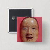 Geen theatermasker vierkante button 5,1 cm (Voorkant /achterkant)